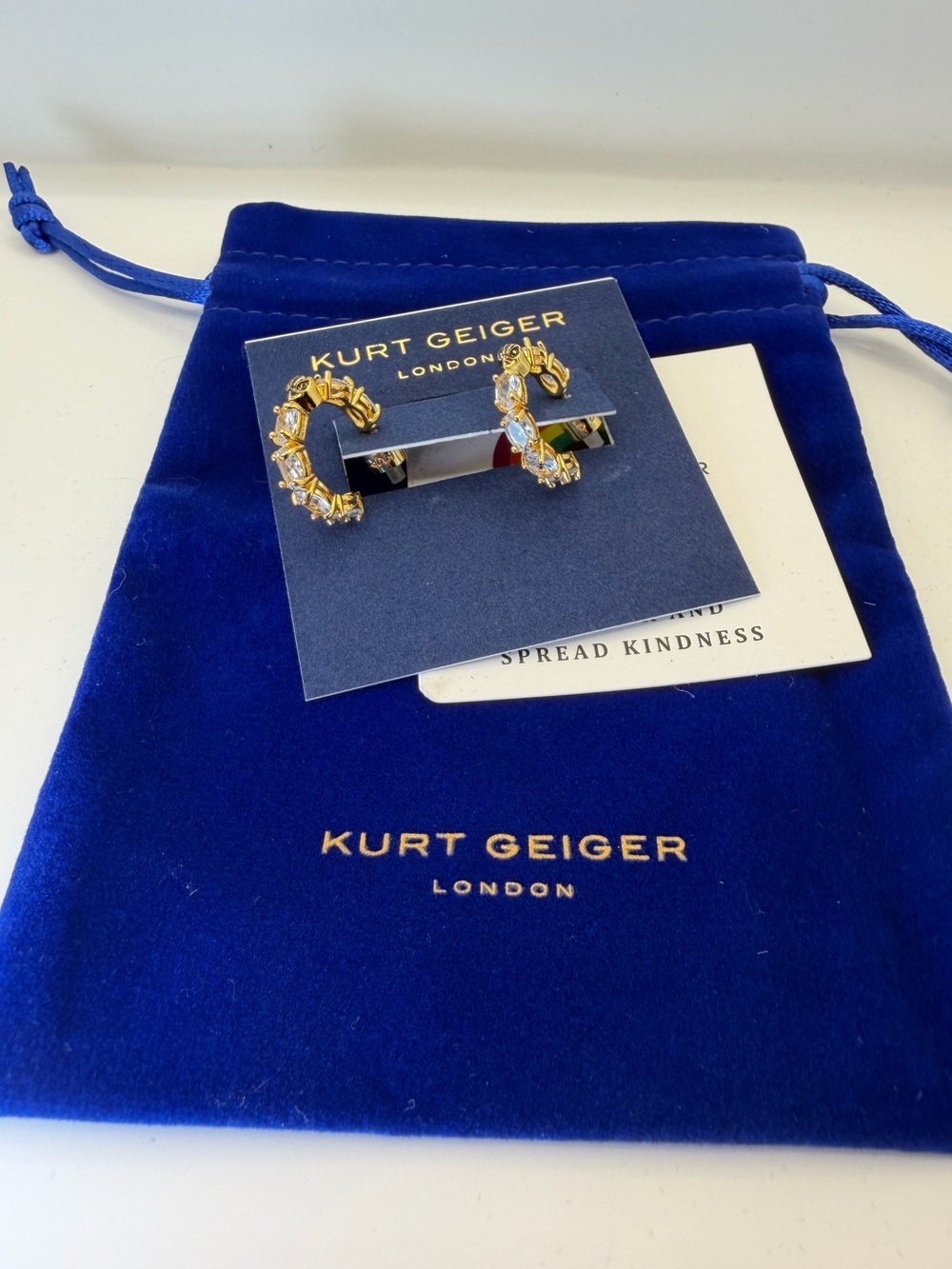 Kurt Geiger London  Crystal Statement Hoop Earrings NWT $78